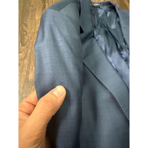 Peter Millar Mens 44T 100% Wool 2-Button Blazer Sport Coat Navy Worsted wool - Picture 8 of 9